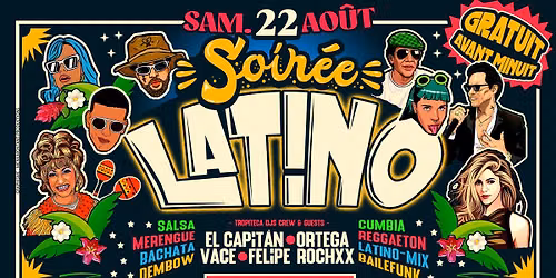 SOiR\u00c9E LATiNO x CANAL ST MARTIN \ud83c\udf34 Sam22Ao\u00fbt26 \ud83d\udc83\ud83d\udd7a au B!ZZART \ud83c\udf3b ENTR\u00c9E GRATUITE AV.MiNUiT !!!
