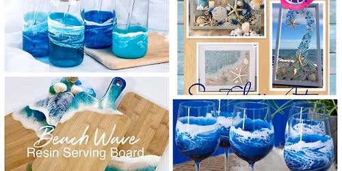 Sea Glass Resin Frame, Tumbler, Wine Glass or Serving Board