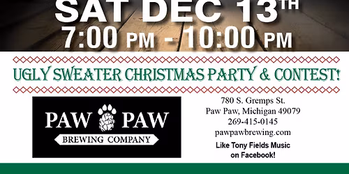 Ugly Sweater Christmas Party at Paw Paw Brewing Co