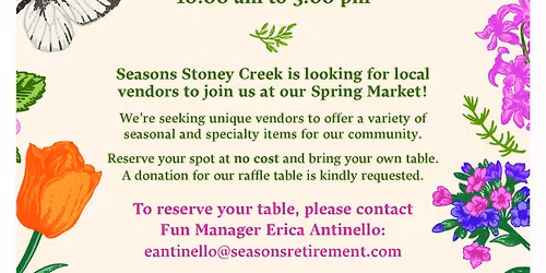 Seasons Stoney Creek: SPRING MARKET VENDOR CALL