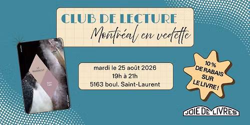 Club de lecture Joie de livres - Le Marabout d\u2019Ayavi Lake