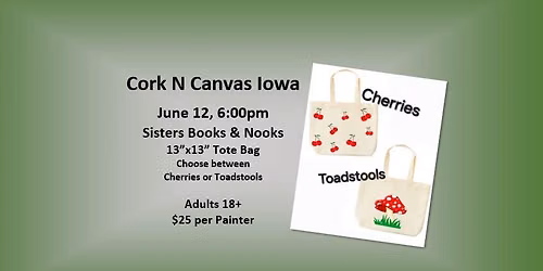 Sisters Books & Nooks -13x13 Tote Bag-Cork N Canvas Iowa