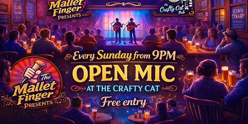 Sunday's Live Open Mic at Crafty Cat
