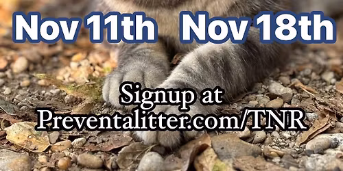 PALS November 18th TNR Clinic!