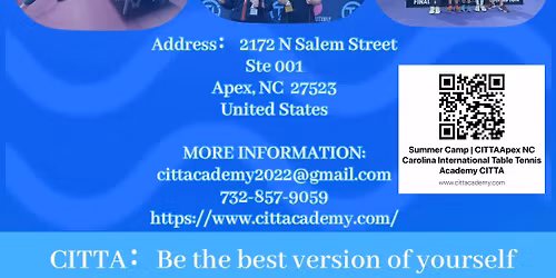 \ud83c\udfd3 CITTA Summer Break Table Tennis Training Camp is Now Open for Registration!