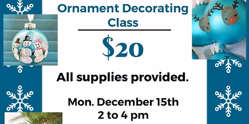Ornament Painting Class at The Studio!