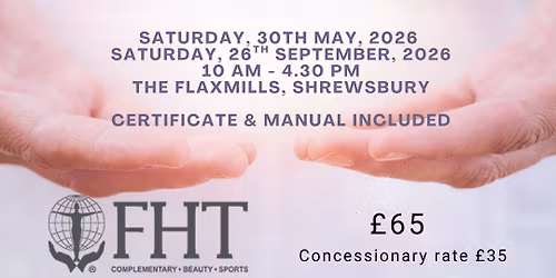 Reiki I with June Meagher Shrewsbury \u00a365 (\u00a335 concessions)