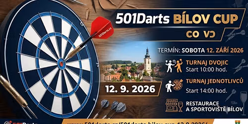 501Darts B\u00edlov Cup \u2014 \u0161ipka\u0159sk\u00fd turnaj (t\u00fdmy + jednotlivci)