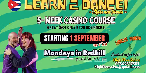 Learn to dance Casino (Cuban Salsa) - 5 WEEK BEGINNER COURSES in Redhill