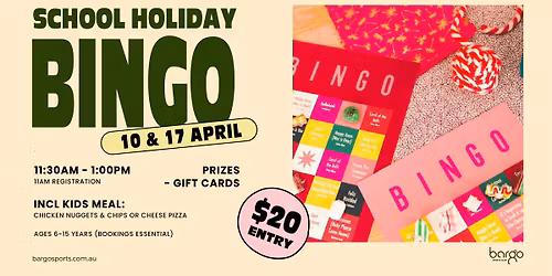 School Holiday Activities - Kids Bingo