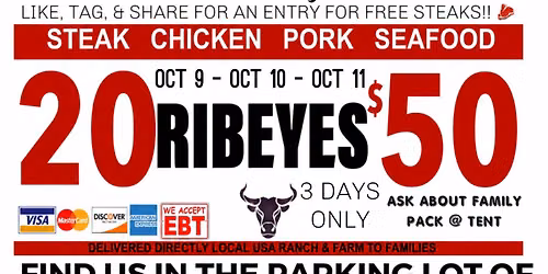 END OF THE YEAR SPECIAL!!! 20 RIBEYES $50 \/ HUGE TRUCKLOAD MEAT SALE IN AVON, IN @ MENARDS
