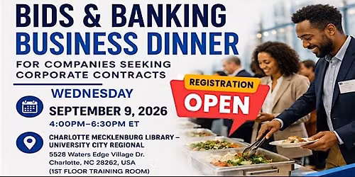 Bids & Banking Business Dinner for Companies Seeking Corporate Contracts