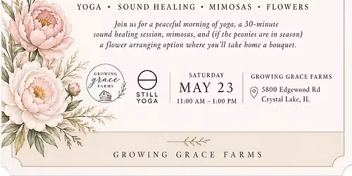 Yoga, sound healing, mimosas and flowers on the farm 