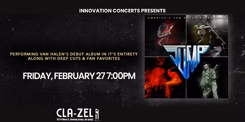 Jump: America's Van Halen Experience Friday February 27th at Cla-Zel Theater