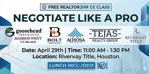 FREE Realtor 2 HR CE - Negotiate Like A Pro