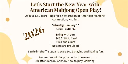 American Mahjong Open Play