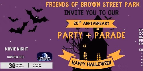 Fiends of Brown St Park - Halloween Party & Parade - 20th Anniversary