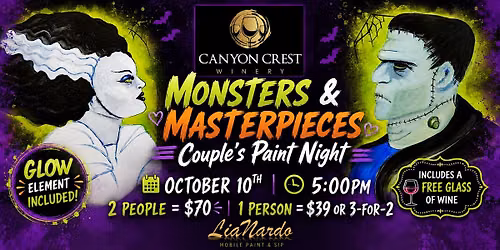 Monsters & Masterpieces at Canyon Crest Winery w\/LiaNardo Paint & Sip