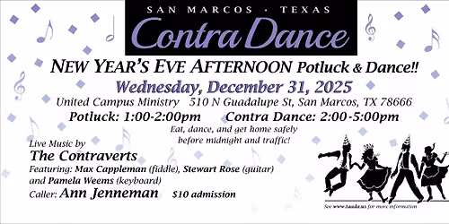 New Year\u2019s Eve Afternoon Potluck & Contra Dance!!