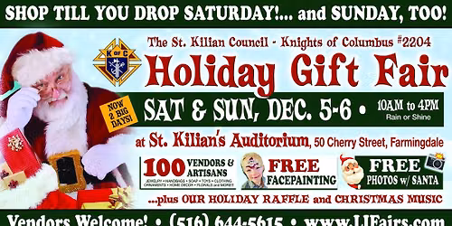 St. Kilian\u2019s Annual Holiday Gift Fair... NOW TWO DAYS!