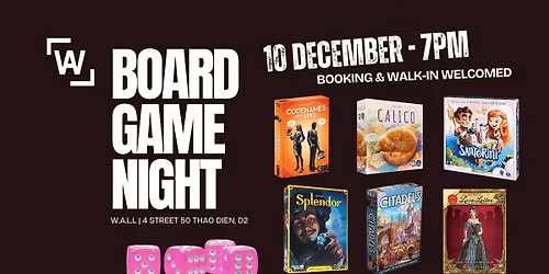 \ud83c\udfb2 BOARDGAME NIGHT @ W.A.L.L BAR