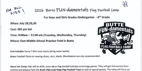 Butte Fun-damentals Flag Football Camp