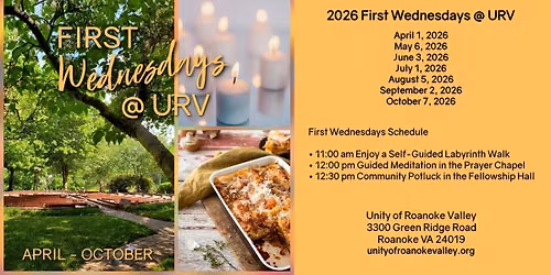 First Wednesdays at Unity of Roanoke Valley