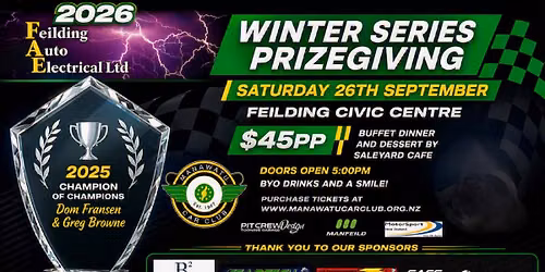 2026 Feilding Auto Electrical Winter Series Prizegiving \ud83c\udfc6