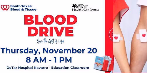 Blood Drive at DeTar Hospital Navarro - Education Classroom