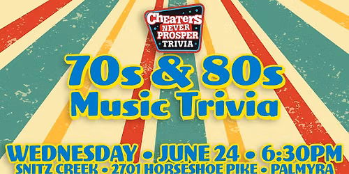 70s & 80s Music Trivia at Snitz Creek Brewery - Palmyra