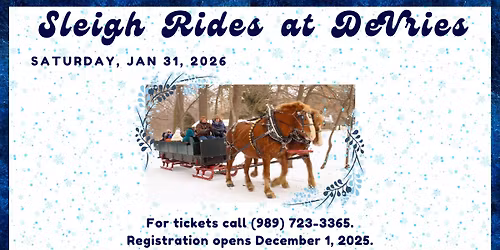 Sleigh Rides at DeVries (First Weekend)