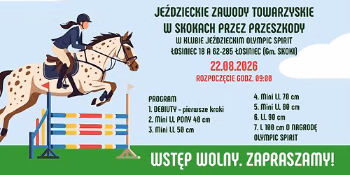 JE\u0179DZIECKIE ZAWODY TOWARZYSKIE W SKOKACH PRZEZ PRZESZKODY w Klubie Je\u017adzieckim OLYMPIC SPIRIT