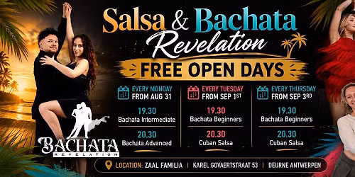 Bachata & Salsa Antwerpen every Thursday 3 sep 