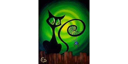 Black Cat and Spooky Spider - Paint and Sip in Orlando | Classpop!\u2122
