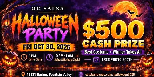 Halloween Salsa Party Class & Dancing + $500 Costume Contest