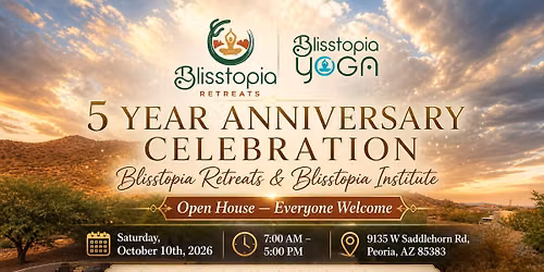 Blisstopia Retreats is turning 5  (5 year Anniversary)