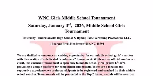4th Annual Lady Bearcat\/ WNC Middle School Girls Tournament