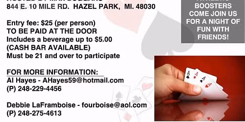 Hazel Park Boosters Euchre Night Fundraiser