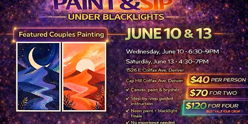 Paint & Sip Under Black Lights