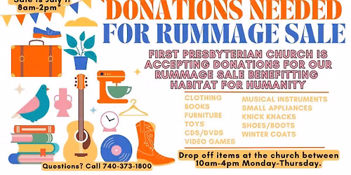 Rummage Sale benefitting Habitat for Humanity