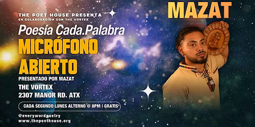 Micr\u00f3fono Abierto de Poes\u00eda cada.Palabra | Presentado por Mazat