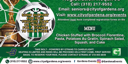 Senior's World Cup Candlelight Dinner