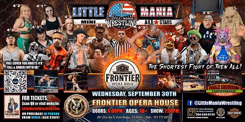 Fort Dodge, IA -  Little Mania Mini Wrestling @ Fronteir Opear House