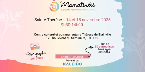 Mamatin\u00e9e Sainte-Th\u00e9r\u00e8se - 14 et 15 novembre 2025