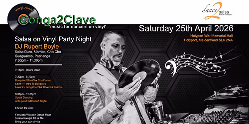 Conga2Clave Vinyl Party with Guest DJ Rupert Boyle - 25th April