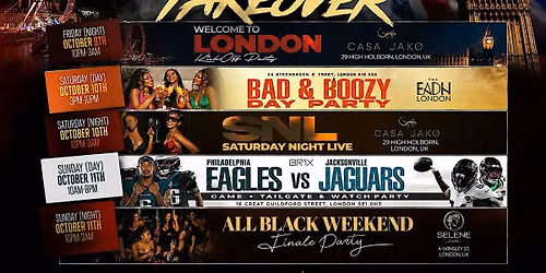 GO BIRDS LONDON, UK TAKEOVER!! Eagles vs Jaguars Game | 5 Parties 1 Price