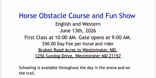 Horse Obstacle Course and Fun Show