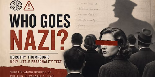 \u26a0\ufe0f Who Goes Nazi? Dorothy Thompson\u2019s Essay from 1941