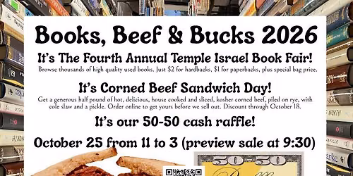 Fourth Annual Temple Israel Books, Beef & Bucks