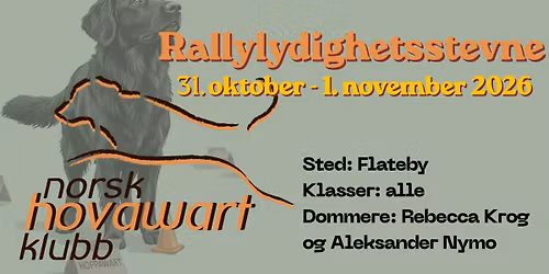 Rallylydighetsstevne Norsk Hovawart Klubb 31\/10-1\/11\/2026 Flateby